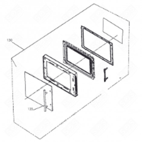 COMPLETE MICROWAVE DOOR WITHOUT HANDLE MICROWAVE OVENS - AS0007169