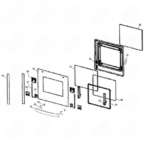 INNER DOOR GLASS (REFERENCE 21) GAS / ELECTRIC OVENS - 632A29