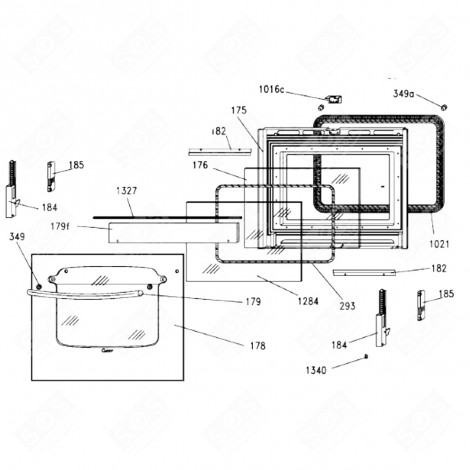 OUTER GLASS DOOR (MARK 178) GAS / ELECTRIC OVENS - 41013824