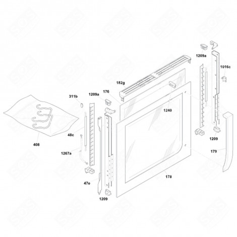 INTERNAL DOOR WINDOW GAS / ELECTRIC OVENS - 42808857