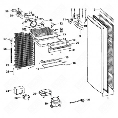 LOCK (REFERENCE 17) REFRIGERATOR, FREEZER - 45X0196