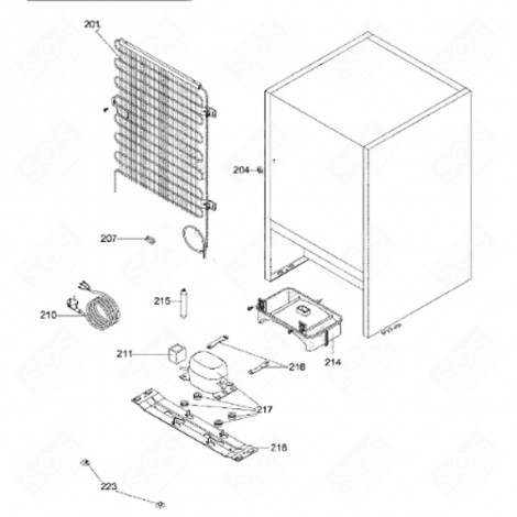 CABLE DUCT (REFERENCE 204) REFRIGERATOR, FREEZER - 46X2202