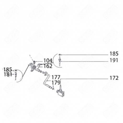 GAS SUPPLY TUBE AVD (MARK 176) ELECTRIC / GAS HOBS - 74X4682