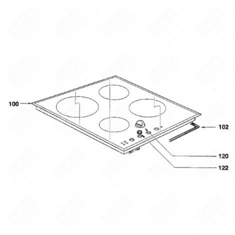 WHITE KNOB (MARKER 120) ELECTRIC / GAS HOBS - 75X5607