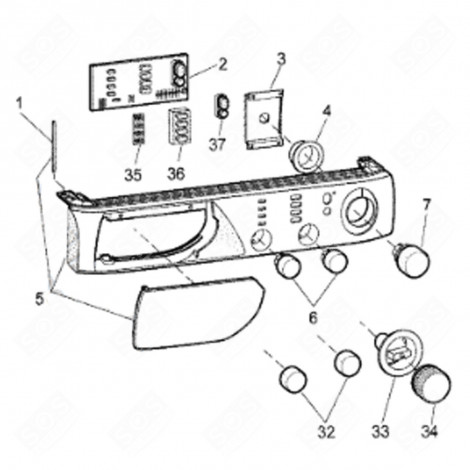 DASHBOARD + HANDLE (MARK 5) WASHING MACHINES - C00095006