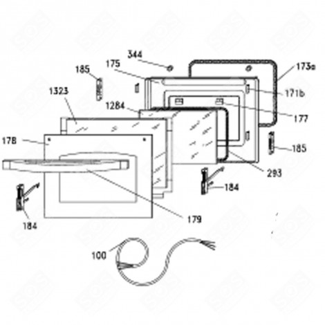 OUTER GLASS DOOR (MARK 178) GAS / ELECTRIC OVENS - 93785354