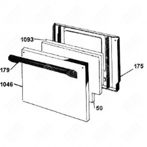 DOOR HANDLE (REFERENCE POINT 179) GAS / ELECTRIC OVENS - 93462216