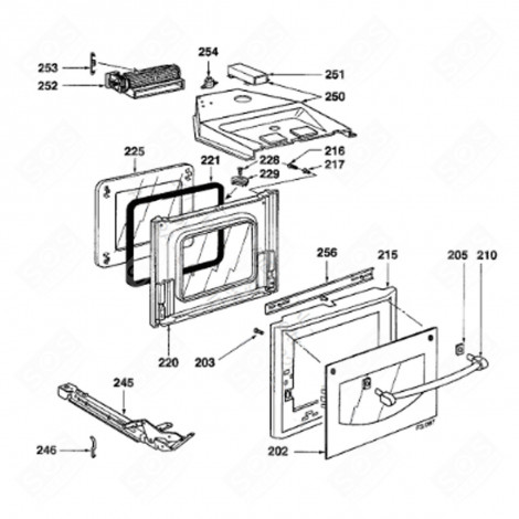 OUTER GLASS OF THE DOOR (MARK N°202) GAS / ELECTRIC OVENS - 76X5251