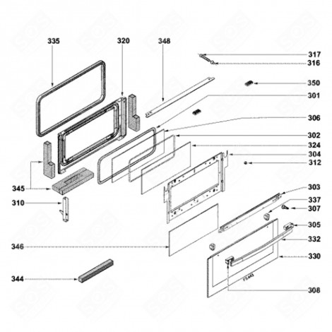 INNER DOOR GLASS (REFERENCE 324) GAS / ELECTRIC OVENS - 79X8259