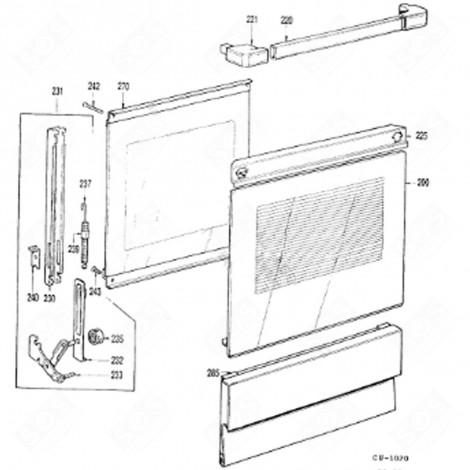 DOOR SPACER (MARKER 230) GAS / ELECTRIC OVENS - 71X7705