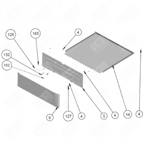 COVER (REFERENCE 14) GAS / ELECTRIC OVENS - 50299850003