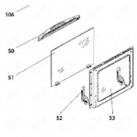 DOOR + GLASS (REFERENCE 53) GAS / ELECTRIC OVENS - 95X1267