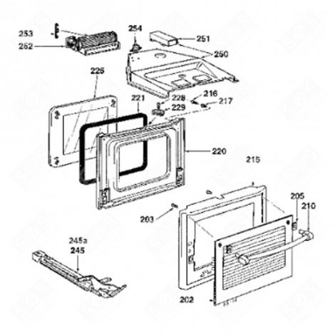 DOOR FRAME (MARK 220) GAS / ELECTRIC OVENS - 76X4791