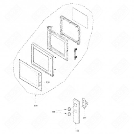 DOOR (REFERENCE 130) MICROWAVE OVENS - 72X3614