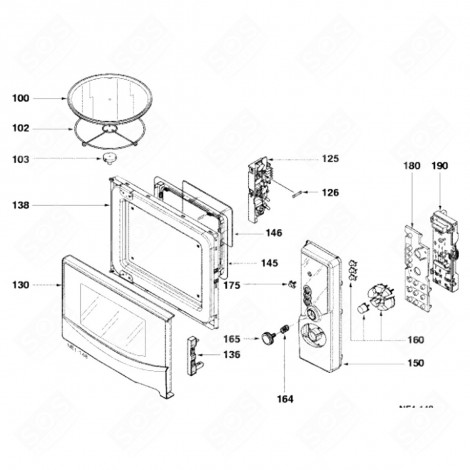 BUTTON CLUSTER (MARK 180) MICROWAVE OVENS - 76X9004