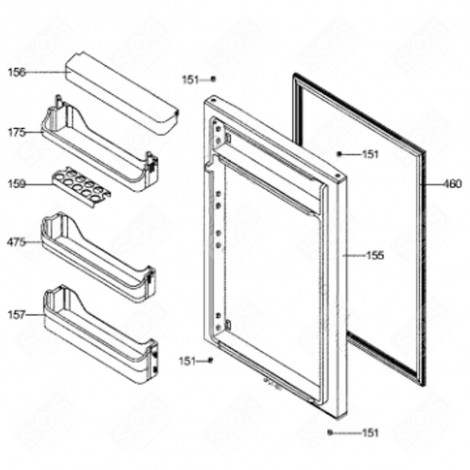 FREEZER DOOR (MARK 155) REFRIGERATOR, FREEZER - 46X2177