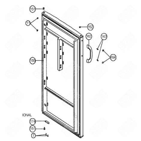 REFRIGERATOR DOOR COMPLETE (REFERENCE NUMBER 155) REFRIGERATOR, FREEZER - 20149264