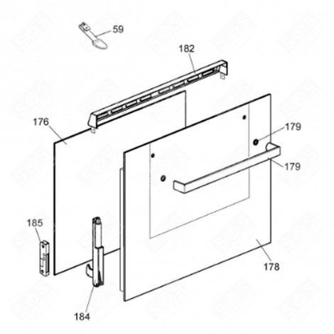 OVEN OUTER DOOR GLASS (REFERENCE POINT 178) GAS / ELECTRIC OVENS - 42809159