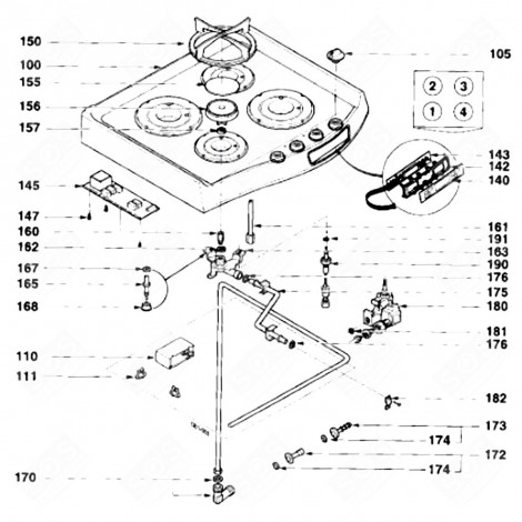 BUTANE/PROPANE GAS INJECTOR SET (MARK 160) GAS / ELECTRIC OVENS - 79X3642