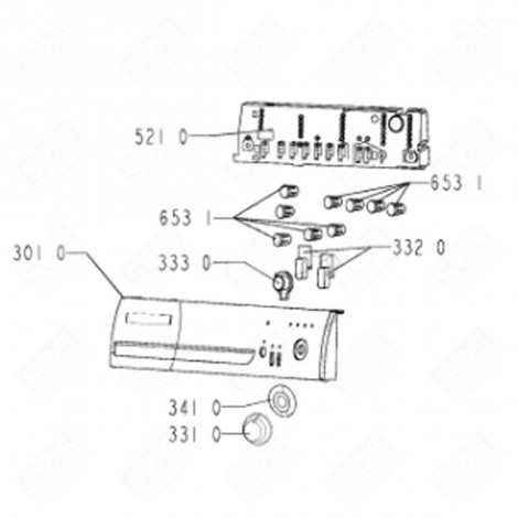 CONTROL BOARD (REFERENCE 521 0) TUMBLE DRYER - 481221479372