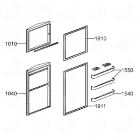 DOOR GASKET (MARKING 1911) REFRIGERATOR, FREEZER - 480132100014, C00323164