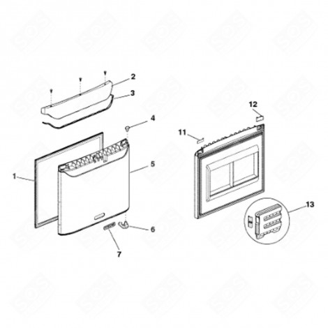 FREEZER DOOR (REFERENCE NUMBER 5) REFRIGERATOR, FREEZER - C00117783