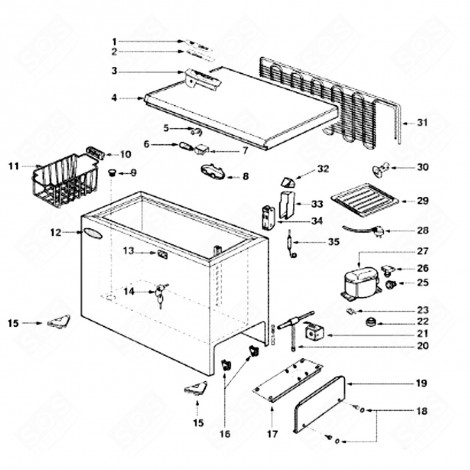 LIGHT DIFFUSER (MARK 8) REFRIGERATOR, FREEZER - 45X9663