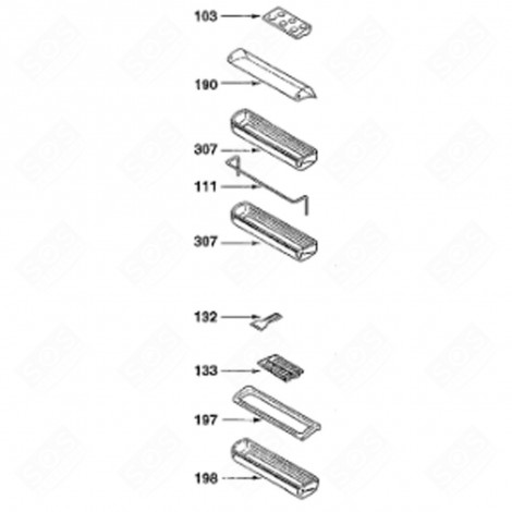 BOTTLE SHELF BRACKET (REFERENCE 197) REFRIGERATOR, FREEZER - 45X8170