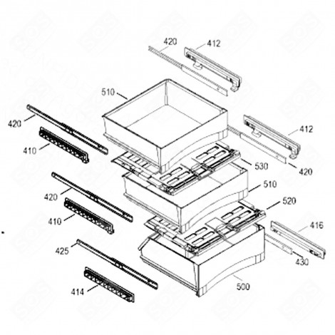 SLIDE GUIDE (MARK 416) REFRIGERATOR, FREEZER - 7890074