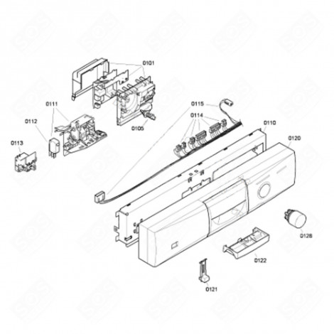 PROGRAM LEVER (REFERENCE 128) DISHWASHER - 00614784