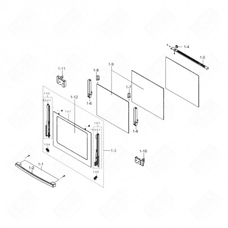 ORIGINAL COMPLETE DOOR GAS / ELECTRIC OVENS - DG94-00076Y