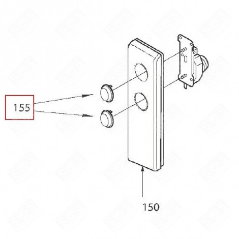 CONTROL BUTTON NUMBER 155 EACH MICROWAVE OVENS - AS0058896