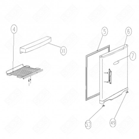 FREEZER SHELF (REFERENCE 4) REFRIGERATOR, FREEZER - AS0004208