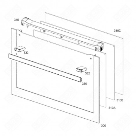 ORIGINAL EXTERIOR WINDOW (REFERENCE 300) 509.8X407 MM GAS / ELECTRIC OVENS - 5611824300, 6619284992