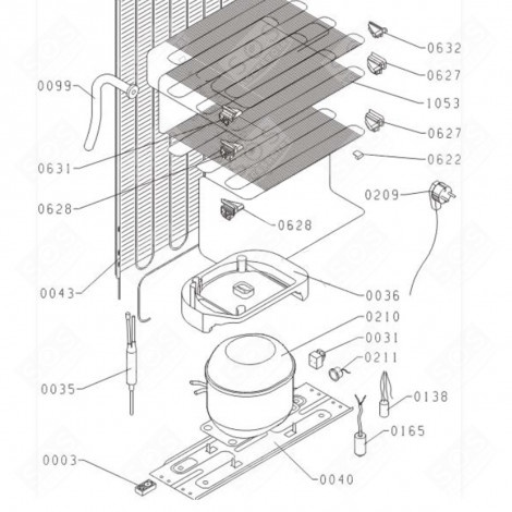 DEFROSTING TANK REFERENCE 0036 REFRIGERATOR, FREEZER - AS0023290