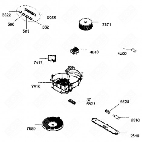 MOTOR (MARK 4010) EXTRACTOR HOOD - 482000024095