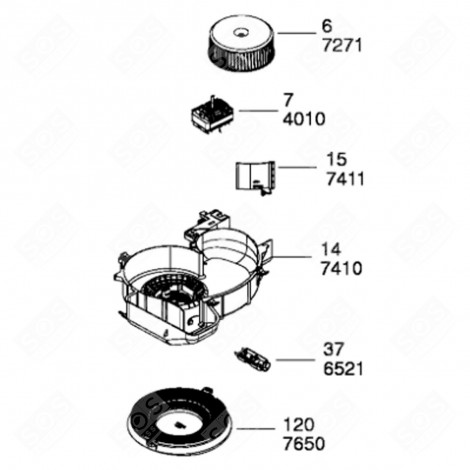 MOTOR (MARK 4010) EXTRACTOR HOOD - 482000022271