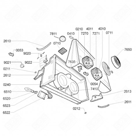 LEFT MOTOR (MARKING 4011) EXTRACTOR HOOD - 481936158279