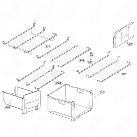 SHELF, SHELF COMPARTMENT (MARK 856A) REFRIGERATOR, FREEZER - 4811700200