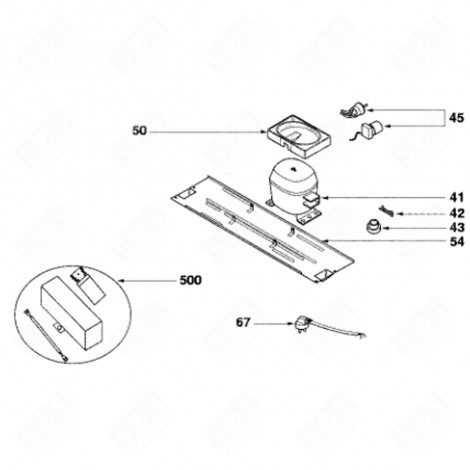 DEFROSTING TANK (REFERENCE 50) REFRIGERATOR, FREEZER - 46X5223