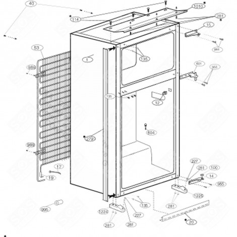 LOWER HINGE (MARK 14) REFRIGERATOR, FREEZER - 4394600100