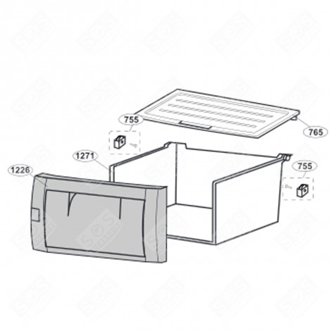 VEGETABLE CONTAINER (REFERENCE 1271) REFRIGERATOR, FREEZER - 4338151400