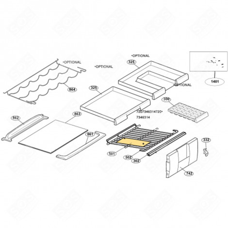 ICE CUBE CONTAINER (REF. 300) REFRIGERATOR, FREEZER - 4216390100