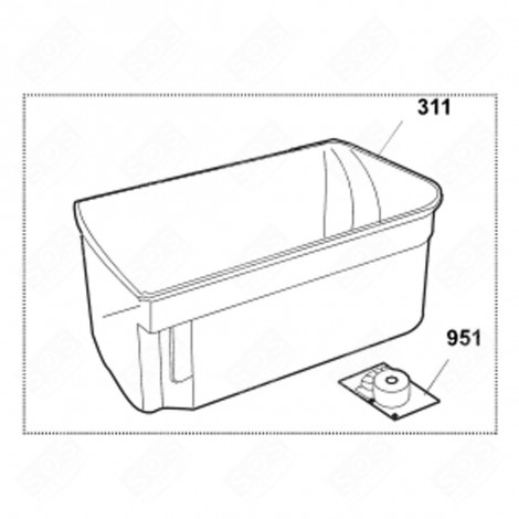 VEGETABLE CONTAINER (MARKING 311) REFRIGERATOR, FREEZER - 4143178500