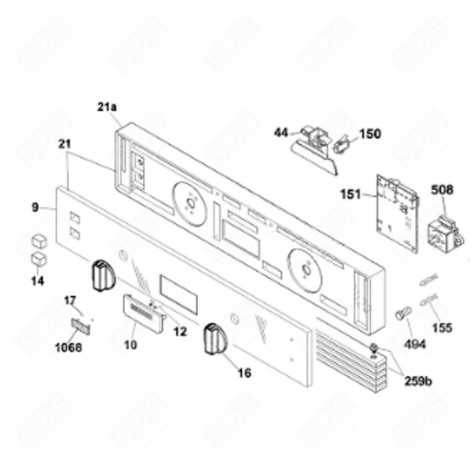 DASHBOARD (REFERENCE 21) DISHWASHER - 41012510