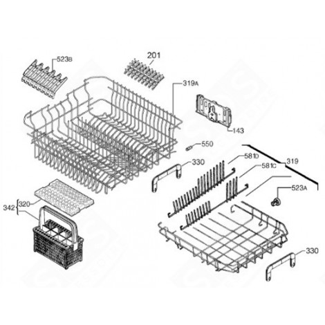 HANDLE (REFERENCE 313) DISHWASHER - 4055200309