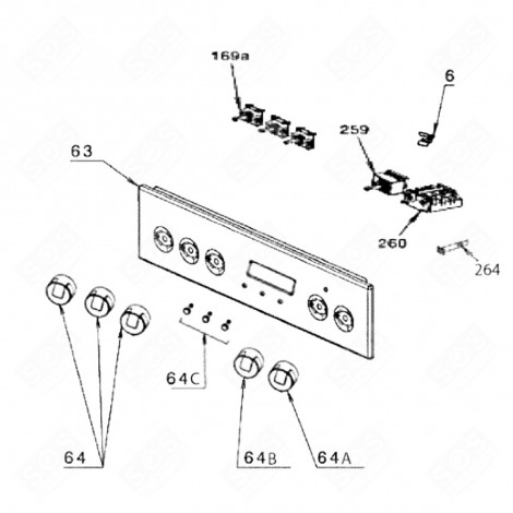 TABLE BUTTON (MARK 64) GAS / ELECTRIC OVENS - 3425725003