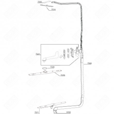 INLET PIPE (MARKING 7260) DISHWASHER - 1738001300