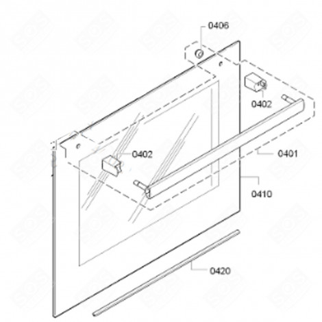 OUTER GLASS (MARK N°410) GAS / ELECTRIC OVENS - 00688387