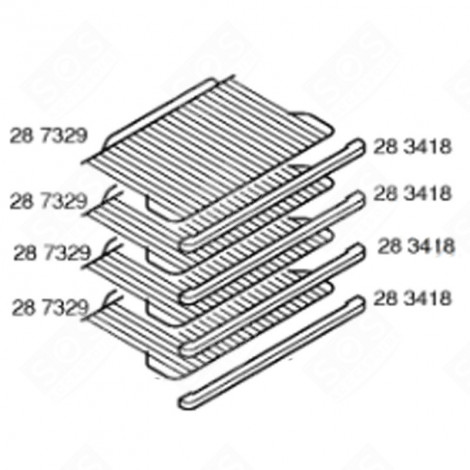 WIRE SHELF REFRIGERATOR, FREEZER - 00287329